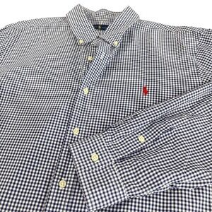 Ralph Lauren‎ Mens Gingham Button Down Shirt Red Pony Logo LS Pre-Owned Mens XL